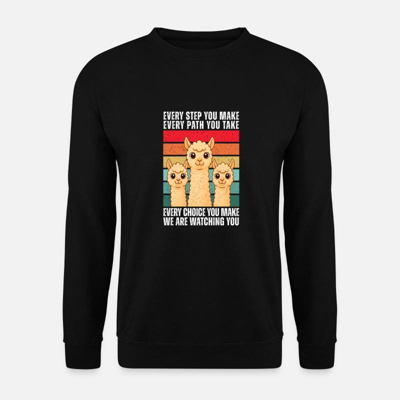 Every Choice You Make – Fluffige Alpakas - Unisex Pullover - Schwarz