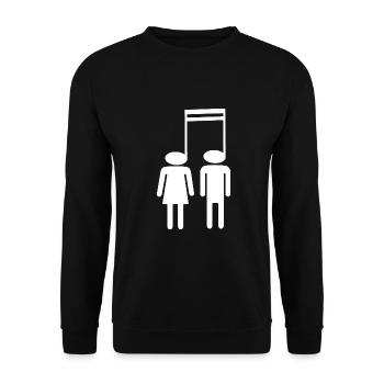 Musik Noten - Unisex Pullover - Schwarz - Vorne - Alina (178cm) & Michal (187cm)