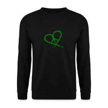 Peace symbol hippie heart peace freedom love - Unisex Sweatshirt - black - Front - Alina (178cm) & Michal (187cm)