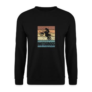 Motorsport Motorrad Motorcross Jump - Unisex Pullover - Schwarz - Vorne - Alina (178cm) & Michal (187cm)