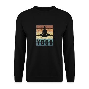 Yoga Strech Sport Lotus Atmung Crunge Effekt - Unisex Pullover - Schwarz - Vorne - Alina (178cm) & Michal (187cm)