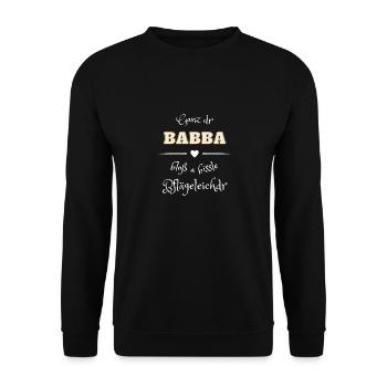 Stolze schwäbische Eltern aus dem Schwabenland - Unisex Pullover - Schwarz - Vorne - Alina (178cm) & Michal (187cm)