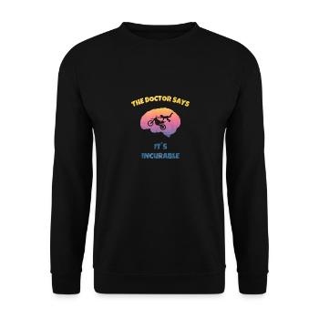 Motocross Motorrad Biker Motorsport - Incurable - Unisex Pullover - Schwarz - Vorne - Alina (178cm) & Michal (187cm)