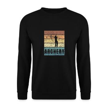 Bogenschiessen Archery Bogen Pfeil Crunge - Unisex Pullover - Schwarz - Vorne - Alina (178cm) & Michal (187cm)