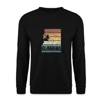 Rock Climbing Boulder Crunge Extreme Climbing - Unisex Sweatshirt - black - Front - Alina (178cm) & Michal (187cm)