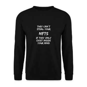 Crypto NFTs Blockchain Tokens - Humor - Unisex Sweatshirt - black - Front - Alina (178cm) & Michal (187cm)