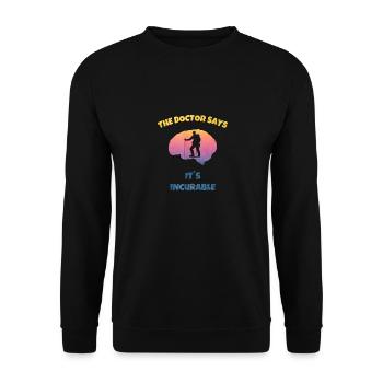 Wandern Bergsport Leidenschaft Panorama Berge - Unisex Pullover - Schwarz - Vorne - Alina (178cm) & Michal (187cm)