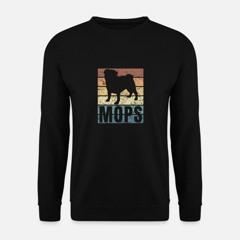 Vintage Mops Hundeliebhaber Süßes Mops Hund - Unisex Pullover - Schwarz