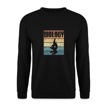 Biologie Biologin Biologe Mikroskop - Unisex Pullover - Schwarz - Vorne - Alina (178cm) & Michal (187cm)