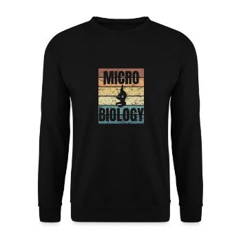 Mikrobiologie Mikroskop Bio Forschung Körper Organ - Unisex Pullover - Schwarz - Vorne - Alina (178cm) & Michal (187cm)