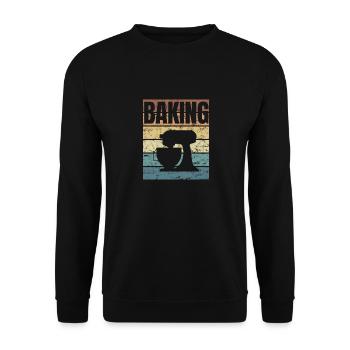 Baking Therapy Bake Cake Chef - Unisex Sweatshirt - black - Front - Alina (178cm) & Michal (187cm)