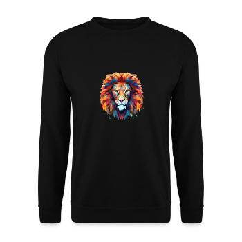 Tête de Lion Lion Couleurs Zodiaque Signes Colorés - Sweat-shirt Unisexe - noir - Devant - Alina (178cm) & Michal (187cm)