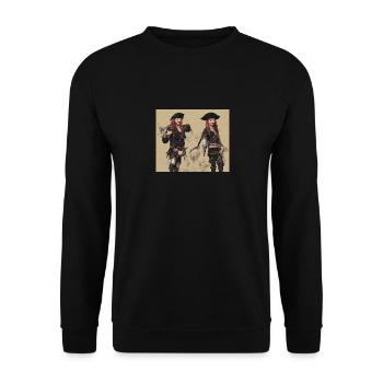 Deux pirates - Sweat-shirt Unisexe - noir - Devant - Alina (178cm) & Michal (187cm)