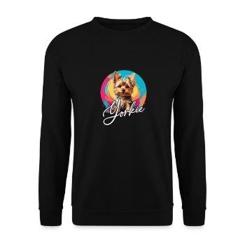 Cute Yorkshire Terrier Yorkie on the Color Wheel - Unisex Sweatshirt - black - Front - Alina (178cm) & Michal (187cm)