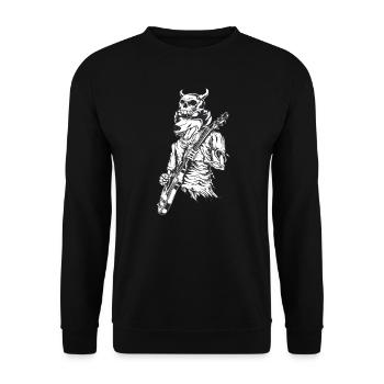 Wolf squelette guitare guitare e-guitare rock - Sweat-shirt Unisexe - noir - Devant - Alina (178cm) & Michal (187cm)