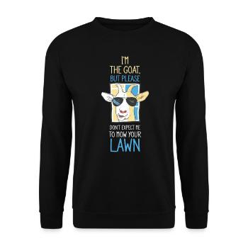 Ich bin die Ziege - Unisex Pullover - Schwarz - Vorne - Alina (178cm) & Michal (187cm)