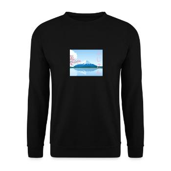 fuji san - Sweat-shirt Unisexe - noir - Devant - Alina (178cm) & Michal (187cm)