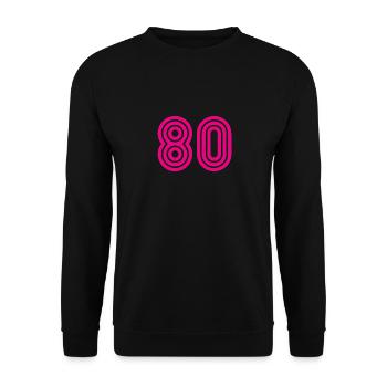 80. 80 YEARS. 80th ANNIVERSARY. 80TH BIRTHDAY. - Unisex Sweatshirt - black - Front - Alina (178cm) & Michal (187cm)