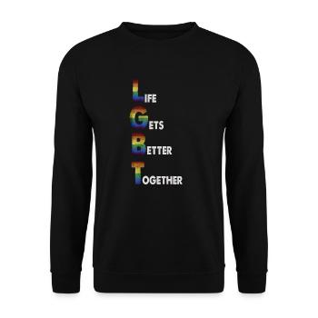 Gay Pride - Sweat-shirt Unisexe - noir - Devant - Alina (178cm) & Michal (187cm)