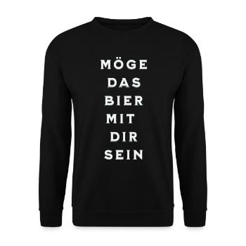 Möge das Bier mit Dir sein - Unisex Pullover - Schwarz - Vorne - Alina (178cm) & Michal (187cm)