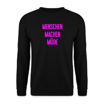 Les gens vous fatiguent - Drôle de dicton - Sweat-shirt Unisexe - noir - Devant - Alina (178cm) & Michal (187cm)