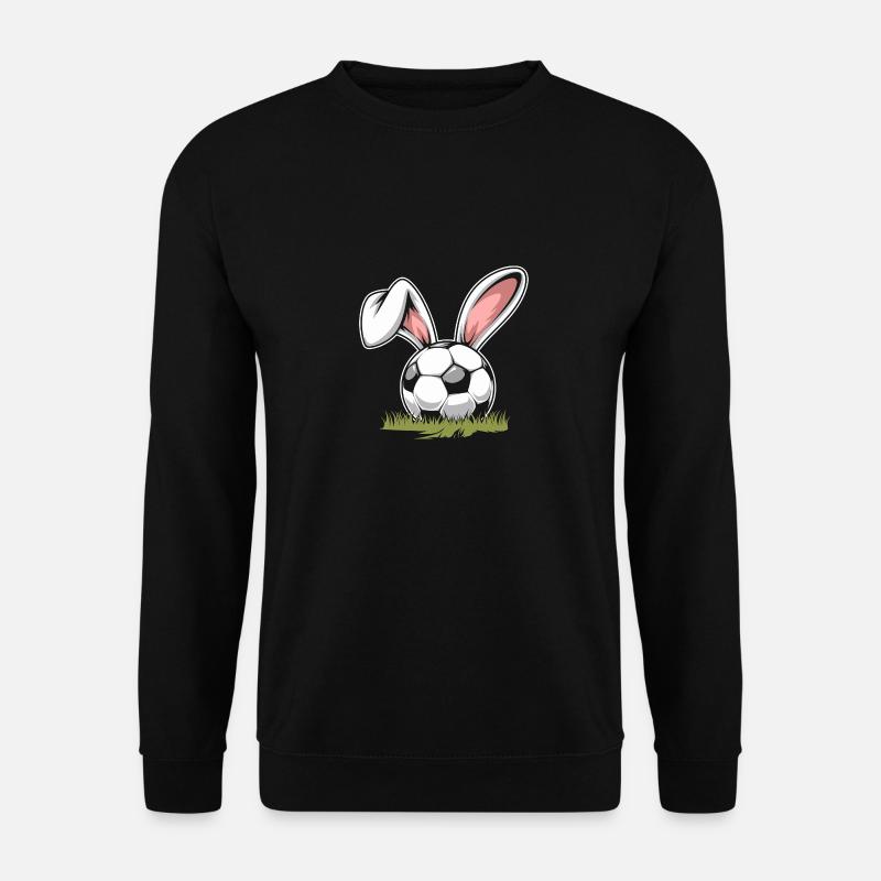 Fußball mit Osterhasenohren - Unisex Pullover - Schwarz