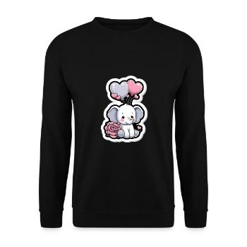 Cute baby elephant with heart balloon elephant mom - Unisex Sweatshirt - black - Front - Alina (178cm) & Michal (187cm)