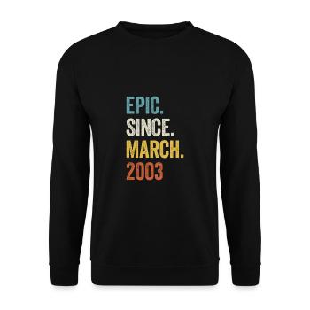 20 ans épiques depuis mars 2003 20e anniversaire - Sweat-shirt Unisexe - noir - Devant - Alina (178cm) & Michal (187cm)