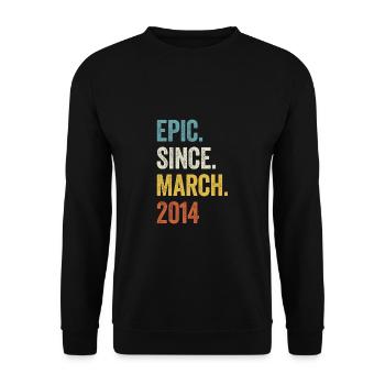 9 ans Epic depuis mars 2014 9ème anniversaire - Sweat-shirt Unisexe - noir - Devant - Alina (178cm) & Michal (187cm)