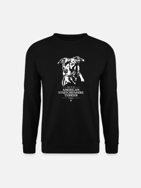 American Staffordshire Terrier Dad Hunde Wilsigns - Unisex Pullover - Schwarz