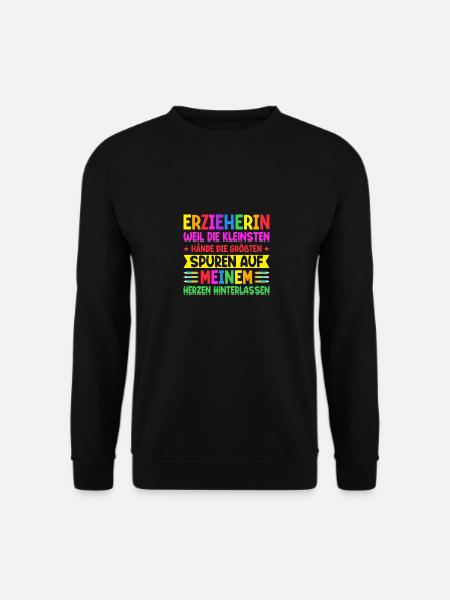 Erzieher Abschiedsgeschenk Kindergarten Herzen - Unisex Pullover - Schwarz