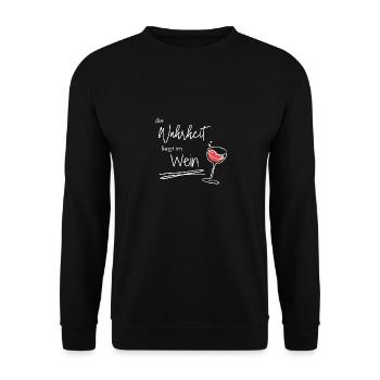 Vino Wein Weinflasche Weinkeller Winzer - Unisex Pullover - Schwarz - Vorne - Alina (178cm) & Michal (187cm)