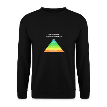 Schwäbische Bedürfnispyramide - Meine Ruhe Lustig - Unisex Pullover - Schwarz - Vorne - Alina (178cm) & Michal (187cm)