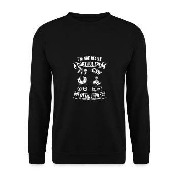 I'm Not Really A Controll Freak But Let Me Show Yo - Unisex Pullover - Schwarz - Vorne - Alina (178cm) & Michal (187cm)