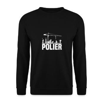 Polier Geschenkidee Baustelle - Unisex Pullover - Schwarz - Vorne - Alina (178cm) & Michal (187cm)