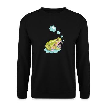 Pfeifenfrosch - Unisex Pullover - Schwarz - Vorne - Alina (178cm) & Michal (187cm)