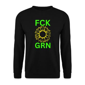FCK GRN-Anti Grüne - Unisex Pullover - Schwarz - Vorne - Alina (178cm) & Michal (187cm)