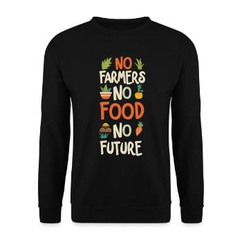 No Farmers No Food No Future Bauer Landwirt - Unisex Pullover - Schwarz - Vorne - Alina (178cm) & Michal (187cm)