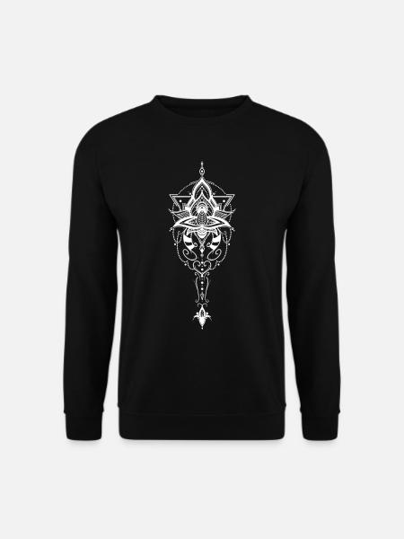 Mandala flowers lotus bloom yoga gift - Unisex Sweatshirt - black