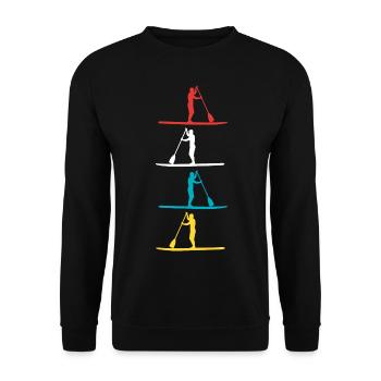 Stand Up Paddling SUP Surfer Geschenk - Unisex Pullover - Schwarz - Vorne - Alina (178cm) & Michal (187cm)