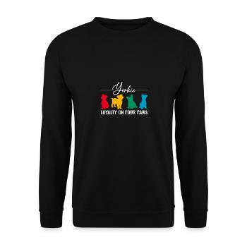 Yorkshire Terrier Loyalty Loyalty on Four Paws - Unisex Sweatshirt - black - Front - Alina (178cm) & Michal (187cm)