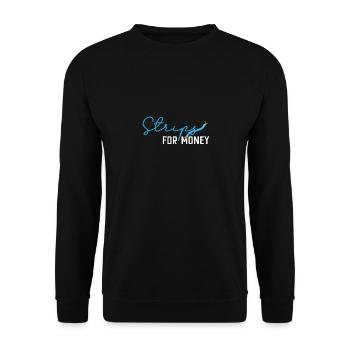 Strips für Geld - Unisex Pullover - Schwarz - Vorne - Alina (178cm) & Michal (187cm)