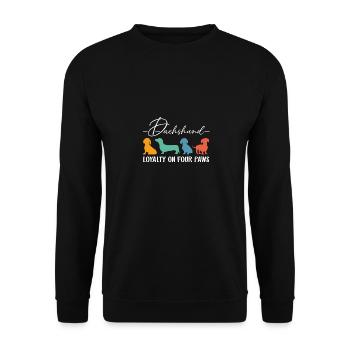 Dachshund Loyalty Loyalty on Four Paws - Unisex Sweatshirt - black - Front - Alina (178cm) & Michal (187cm)