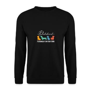 Personnalité de teckel sur quatre pattes - Sweat-shirt Unisexe - noir - Devant - Alina (178cm) & Michal (187cm)