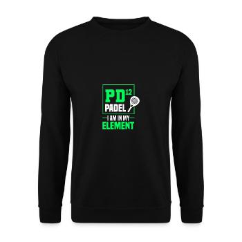 Padel Tennis Paddel Padelball Padeln Padeltennis - Unisex Pullover - Schwarz - Vorne - Alina (178cm) & Michal (187cm)