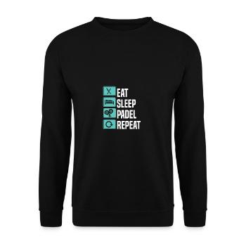 Padel Tennis Paddel Padelball Padeln Padeltennis - Unisex Pullover - Schwarz - Vorne - Alina (178cm) & Michal (187cm)