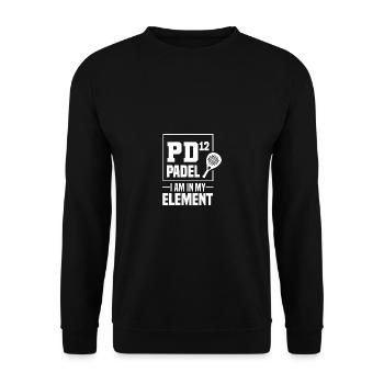 Padel Tennis Paddel Padelball Padeln Padeltennis - Unisex Pullover - Schwarz - Vorne - Alina (178cm) & Michal (187cm)