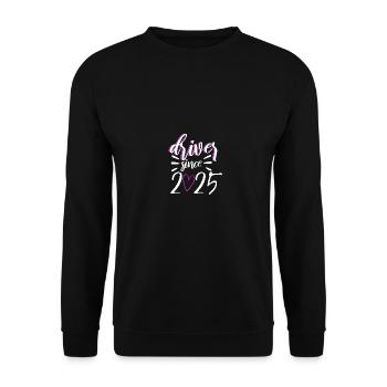 Driving License 2025 Driving Test Driving License Test - Unisex Sweatshirt - black - Front - Alina (178cm) & Michal (187cm)