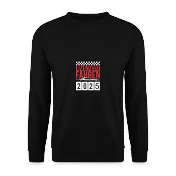 Driving License 2025 Driving Test Driving License Test - Unisex Sweatshirt - black - Front - Alina (178cm) & Michal (187cm)