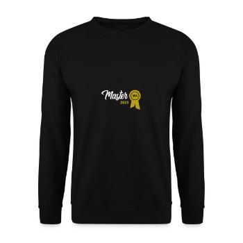 Master 2025 Masterabschluss Sponsion Graduation - Unisex Pullover - Schwarz - Vorne - Alina (178cm) & Michal (187cm)